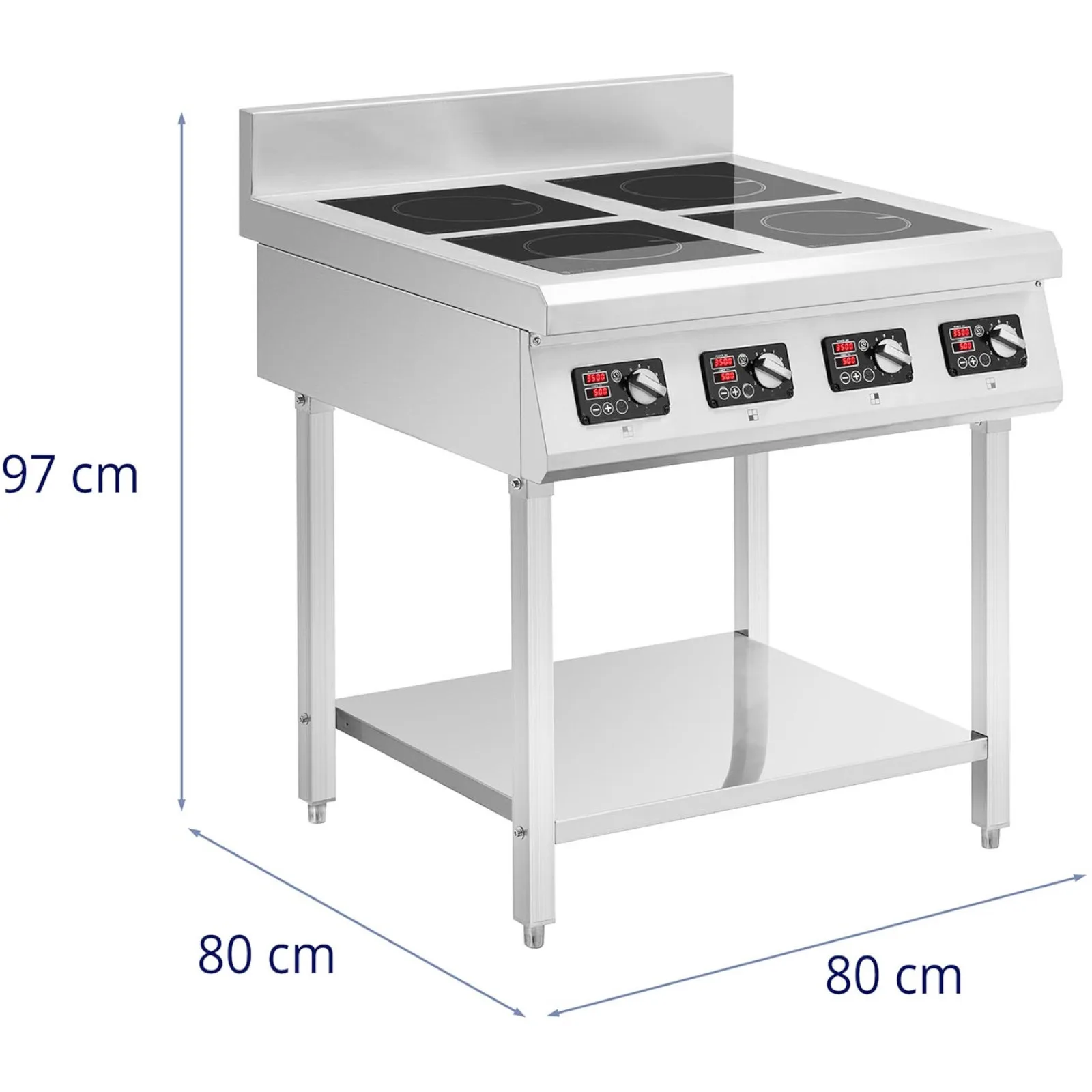 Plită cu inducție cu 4 ochiuri și bază deschisă, 400 V, 4 x 3500 W 6