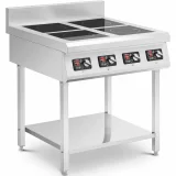 Plită cu inducție cu 4 ochiuri și bază deschisă, 400 V, 4 x 3500 W