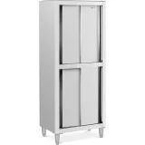 Edelstahl-Lagerschrank für den gewerblichen Einsatz mit Schiebetüren, Tragkraft 120 kg, 80 x 50 x 180 cm 2