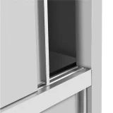 Edelstahl-Lagerschrank für den gewerblichen Einsatz mit Schiebetüren, Tragkraft 120 kg, 80 x 50 x 180 cm 4