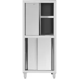 Edelstahl-Lagerschrank für den gewerblichen Einsatz mit Schiebetüren, Tragkraft 120 kg, 80 x 50 x 180 cm 5