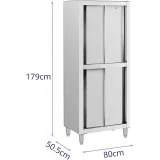 Edelstahl-Lagerschrank für den gewerblichen Einsatz mit Schiebetüren, Tragkraft 120 kg, 80 x 50 x 180 cm 6