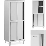 Edelstahl-Lagerschrank für den gewerblichen Einsatz mit Schiebetüren, Tragkraft 120 kg, 80 x 50 x 180 cm