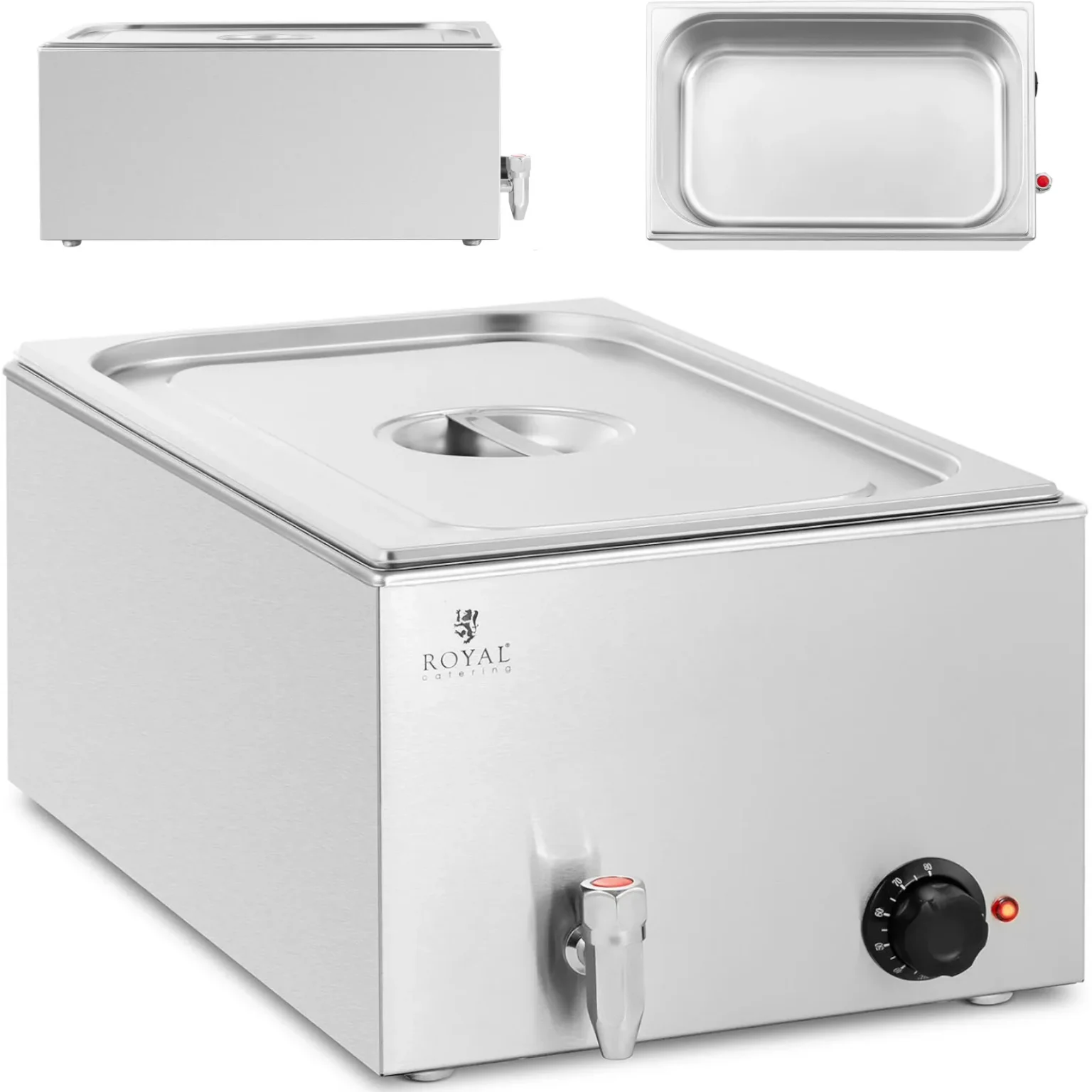 Elektromos vízfürdő csapokkal, GN 1/1, 600 W Elektromos vízfürdő csapokkal, GN 1/1, 600 W