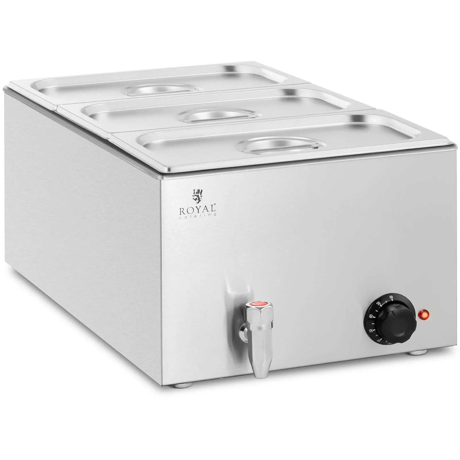 Elektromos vízfürdő csapokkal, 3 x GN 1/3, 600 W 2