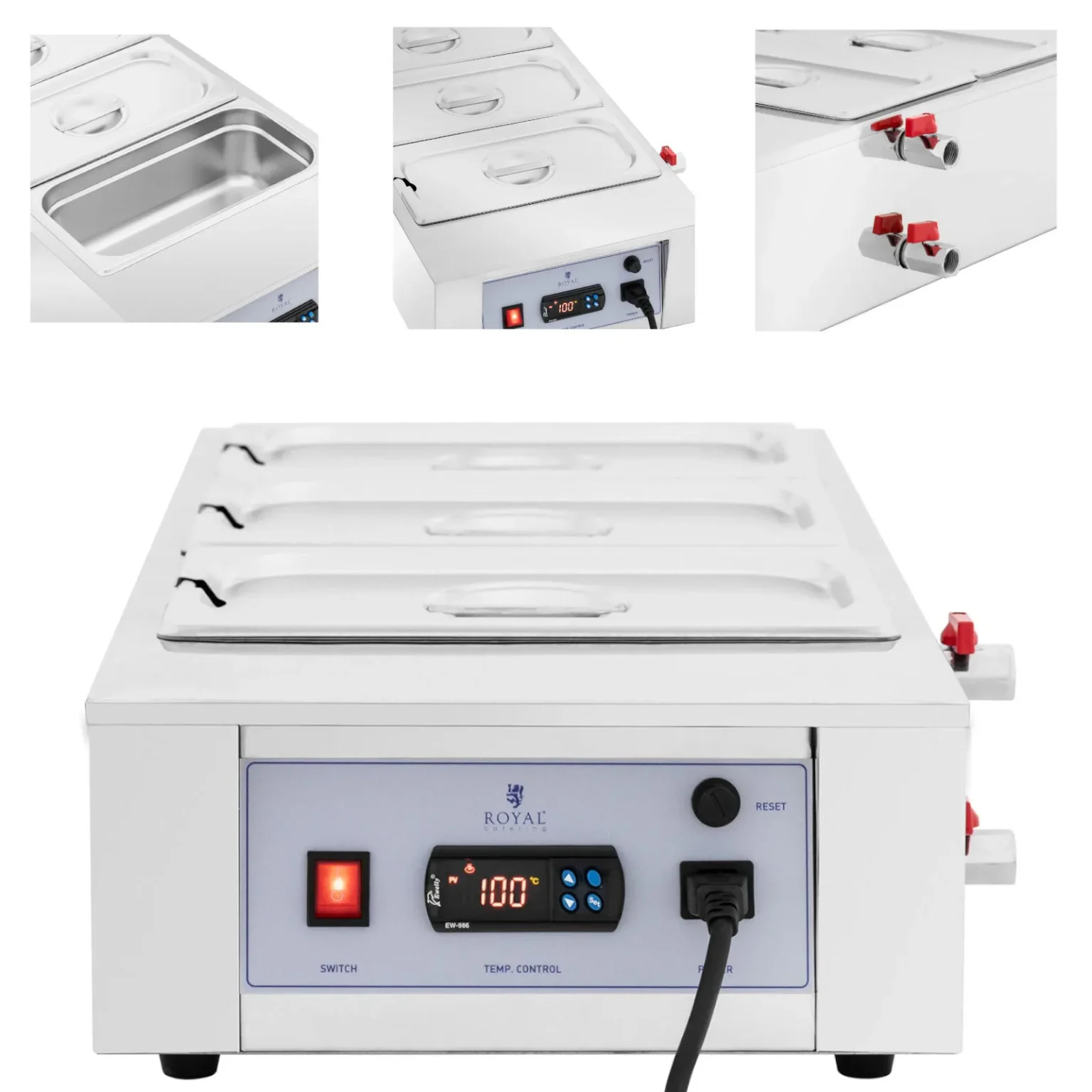 Električni grijač za čokoladu i umake, 3 x 3,2 L, 1500 W Električni grijač za čokoladu i umake, 3 x 3,2 L, 1500 W