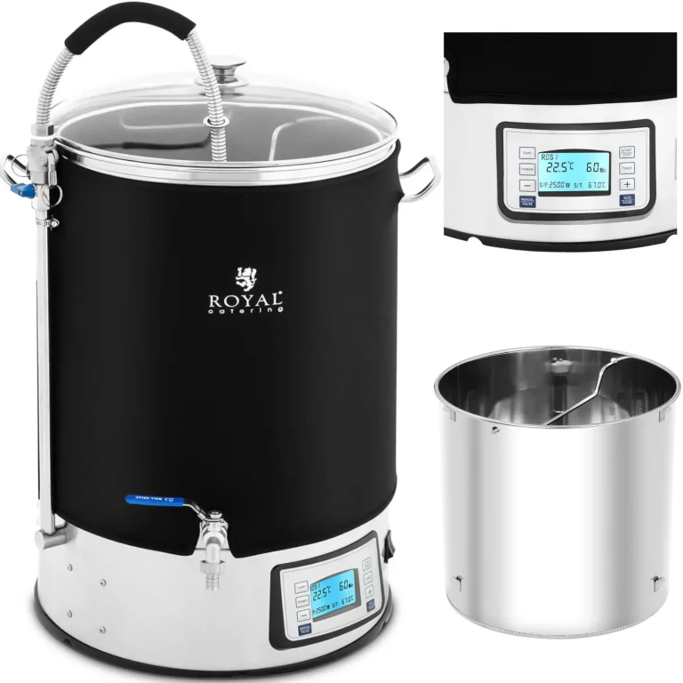 Sörgyártó cefrefőző, LCD 10–100 °C, 40 l