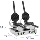 Gofrownica bąbelkowa podwójna do gofrów bubble waffle TEFLON 2 x 1400 W 8