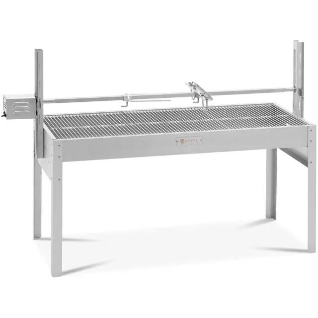 Szénparázsos grill elektromos forgóspitával malac sütéséhez, 13 W, 40 kg, 127 cm