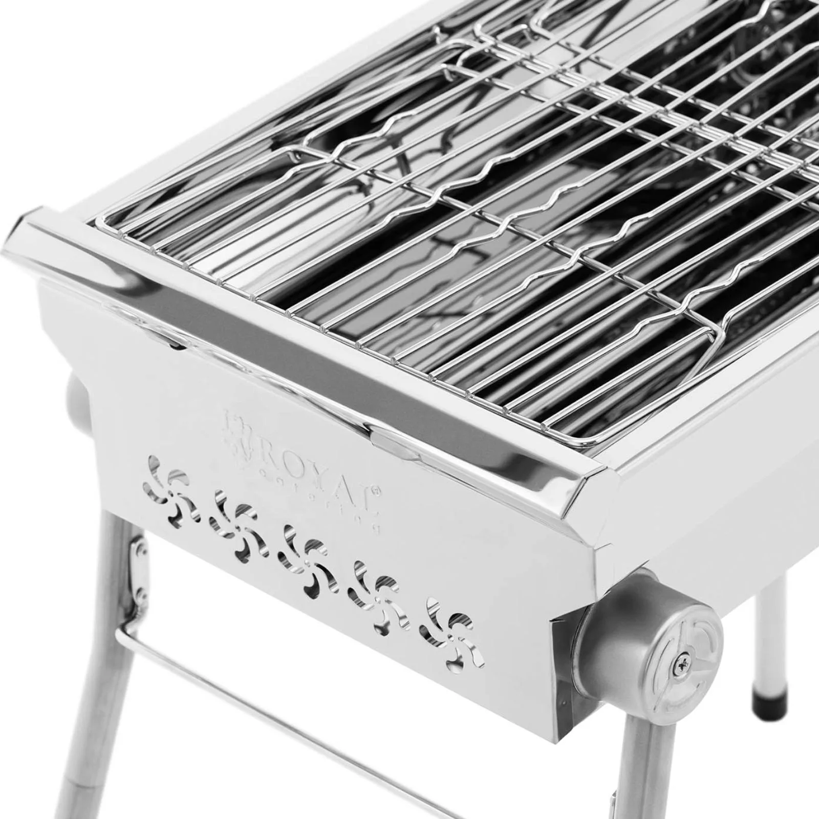 Összecsukható szénparázsas grill 43 x 25 cm-es rácsokkal 3