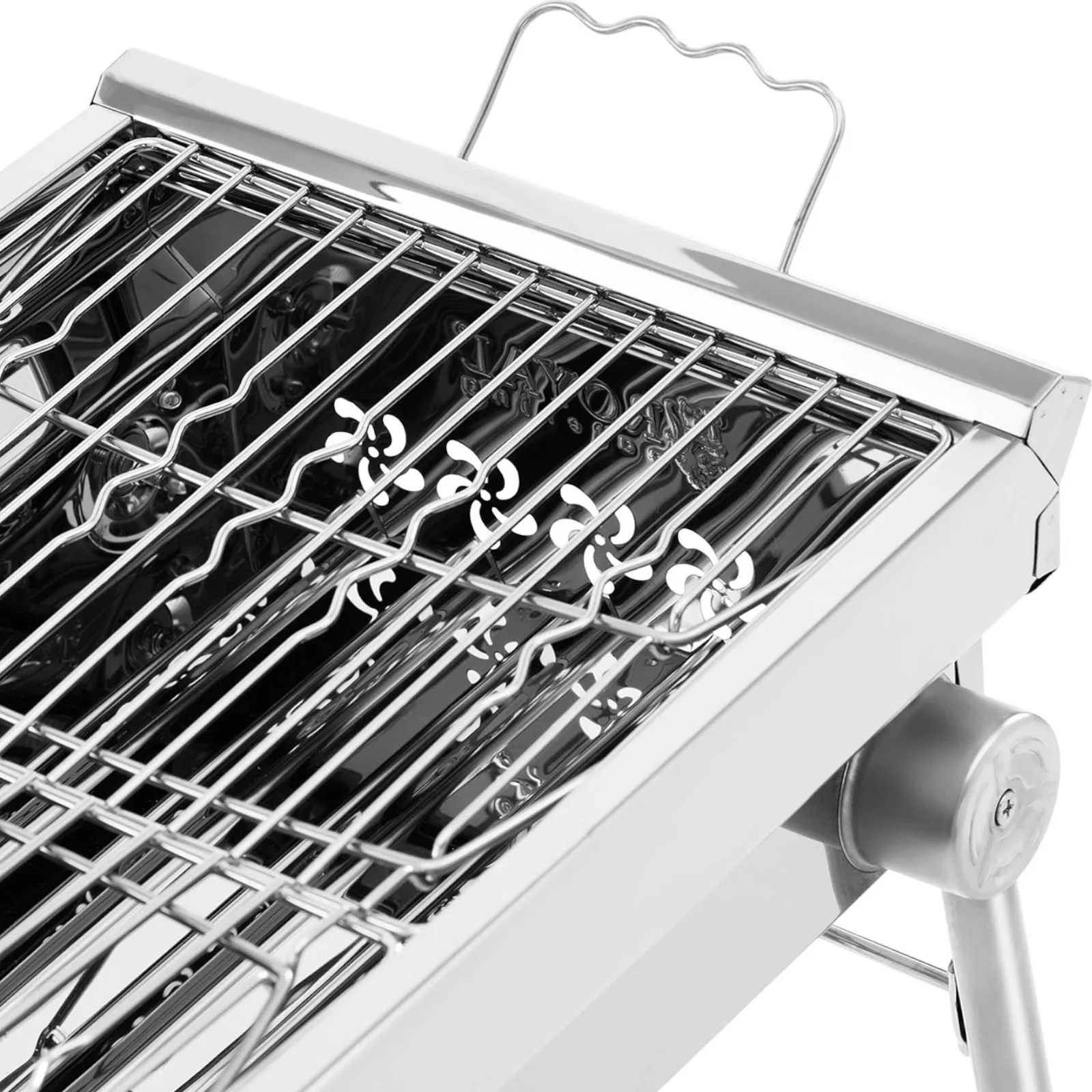 Összecsukható szénparázsas grill 43 x 25 cm-es rácsokkal 4