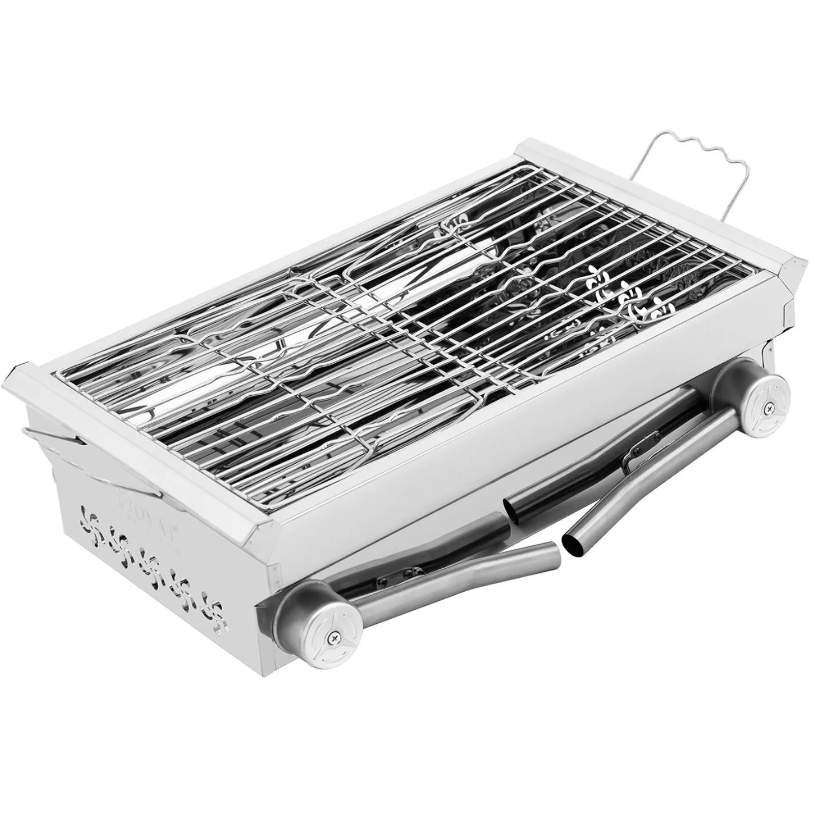 Összecsukható szénparázsas grill 43 x 25 cm-es rácsokkal 5