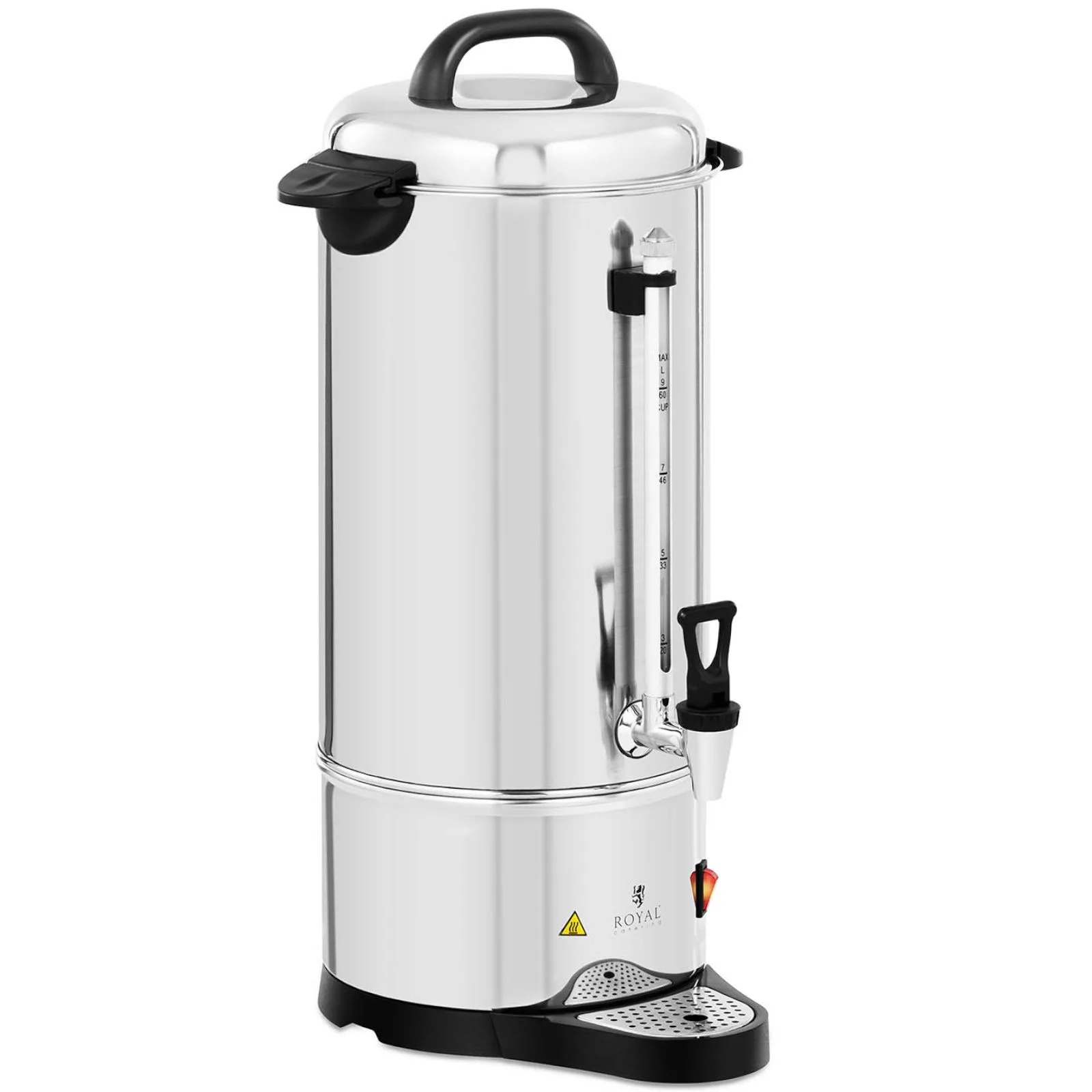 Kávé- és teafőző csapokkal és cseppfelfogó tálcával, 1200 W, 9 l 2