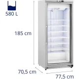 Congelator cu ușă din sticlă, 7 rafturi, 580 L, 492 L - argintiu 9