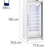 Congelator cu ușă din sticlă, 7 rafturi, 580 L, 492 L - alb 9