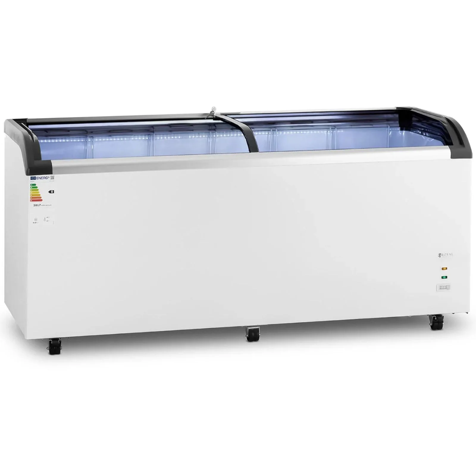 545 L 252 W üvegajtós fagyasztóláda fagylalthoz és fagyasztott élelmiszerekhez