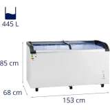 Congelator orizontal cu ușă de sticlă, 445 L x 248 L, pentru înghețată și alimente congelate 9