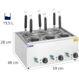 Kuhalo za tjesteninu s slavinama, 6 košara, 3 x 6,5 L, 3000 W 7