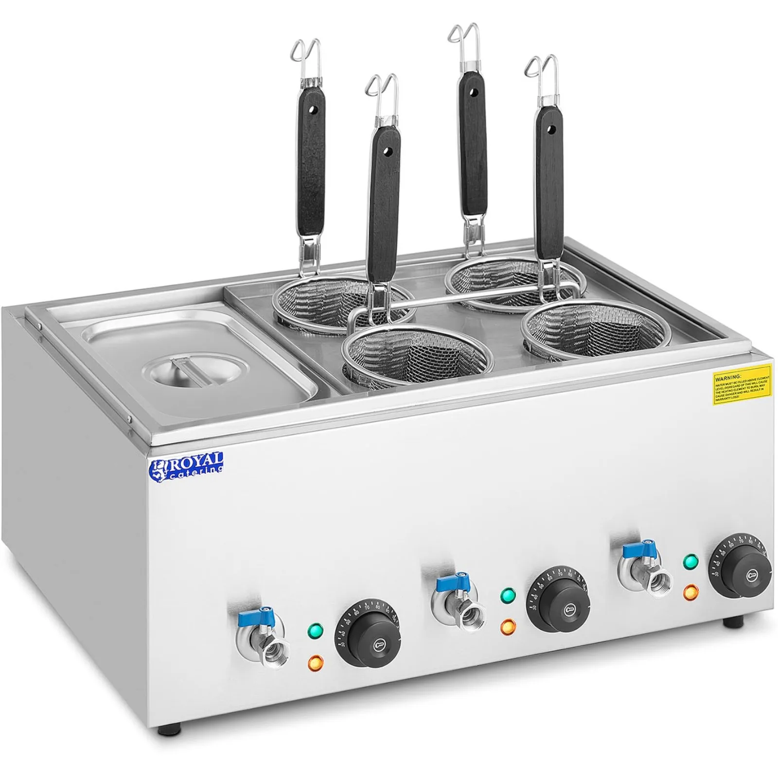 Makaroniarka warnik do gotowania makaronu z kranikami 4 kosze + GN 1/3 3 x 6,5 l 3000 W 2