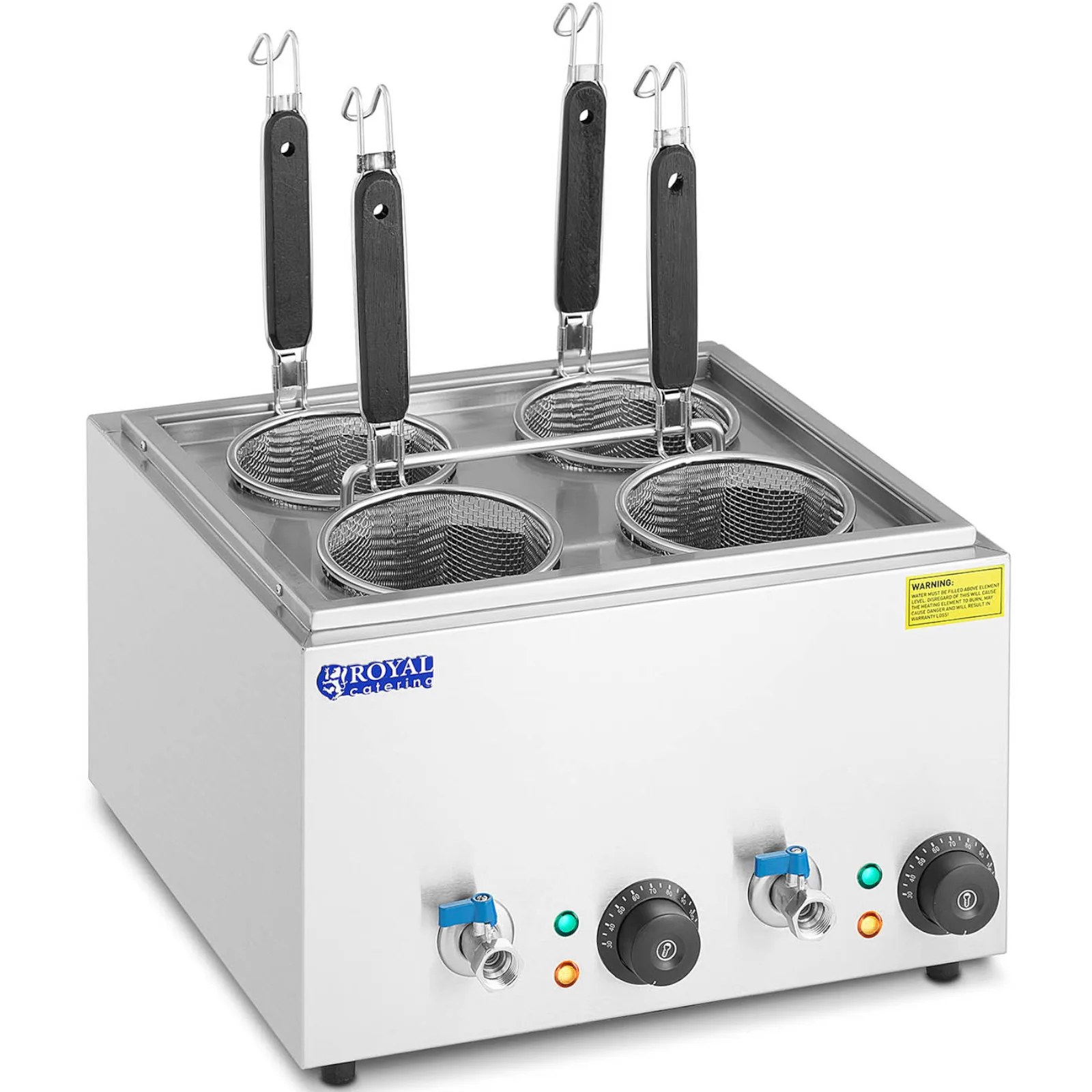 Tésztaszűrő csapokkal, 4 kosárral, 2 x 6,5 l, 3000 W 2
