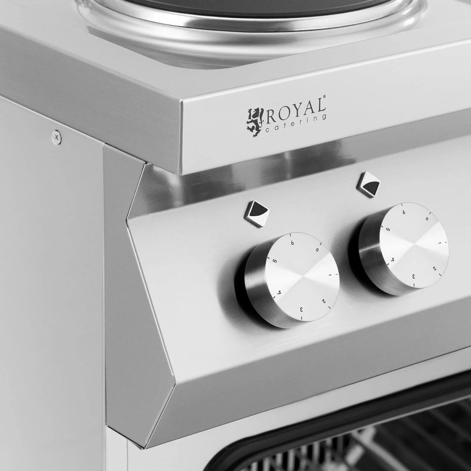 6-burner electric range with convection oven and cabinet, 400 V, 15,600 W 3