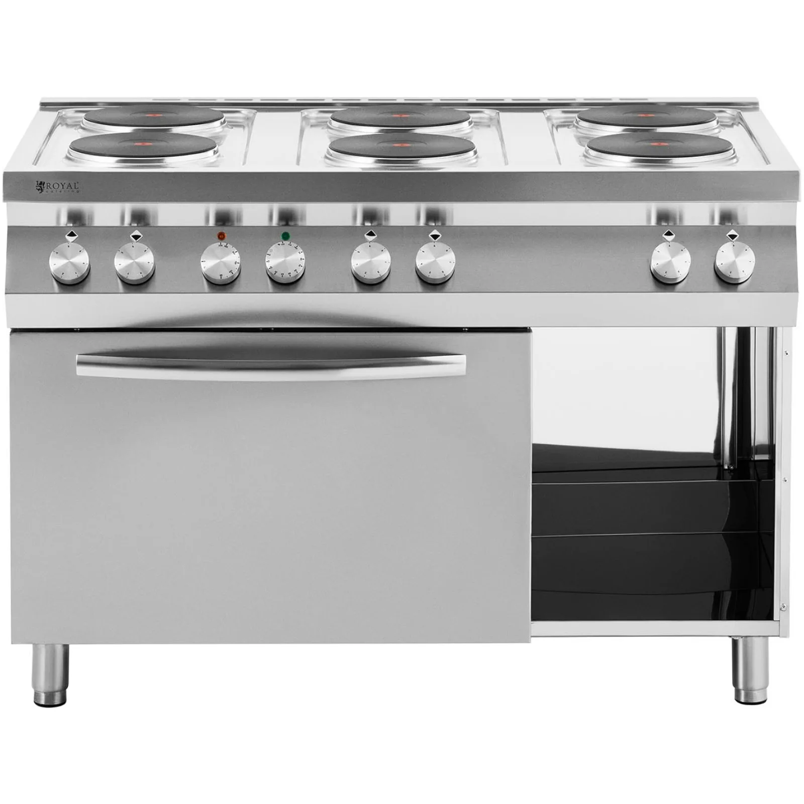 6-burner electric range with convection oven and cabinet, 400 V, 15,600 W 8