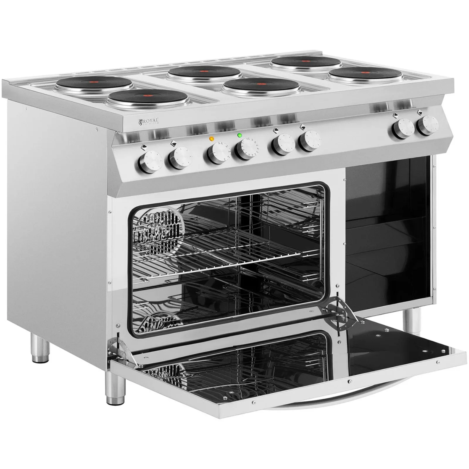 6-burner electric range with convection oven and cabinet, 400 V, 15,600 W 9