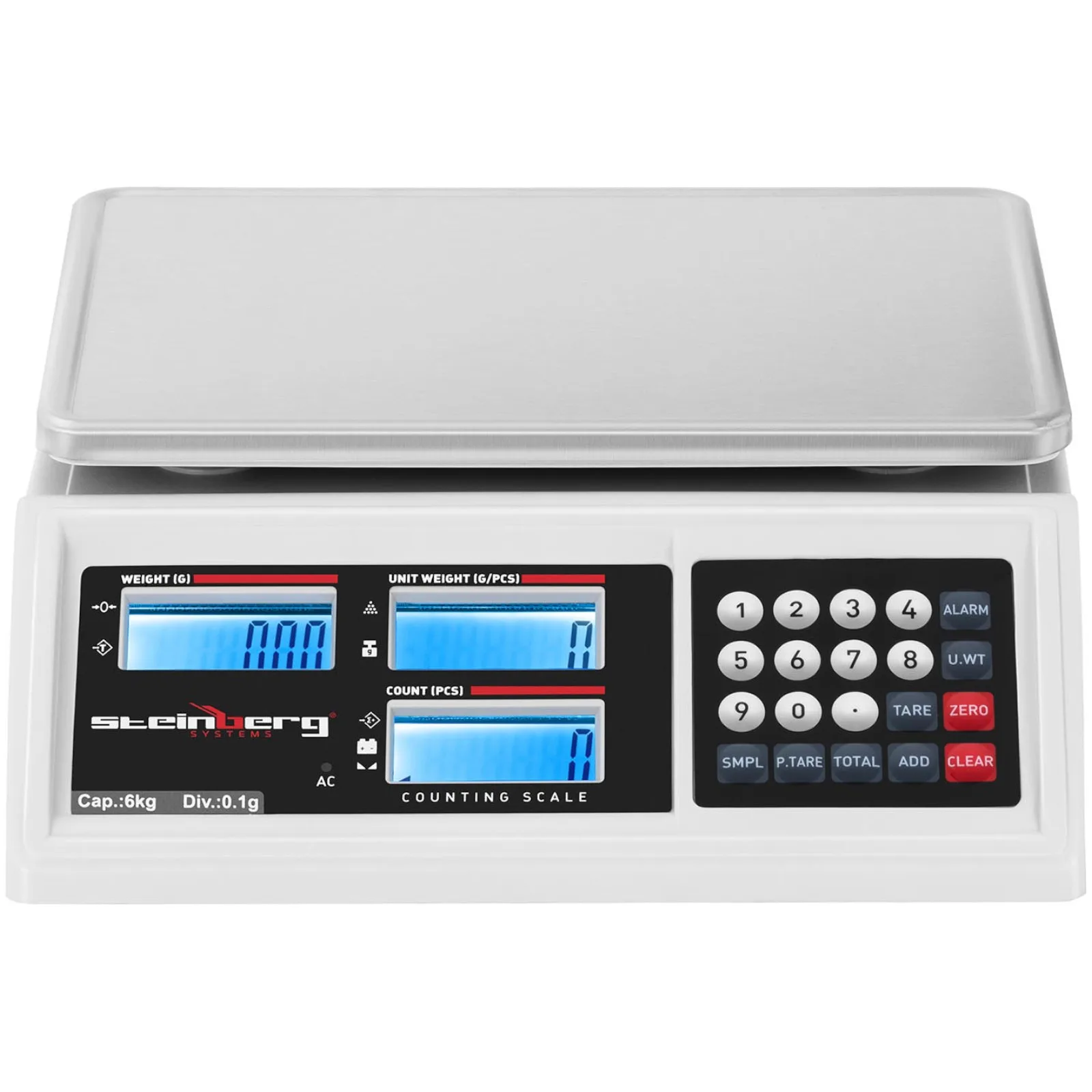 Cântar comercial LCD RS232 pentru magazine, 6000 g / 0,1 g 6