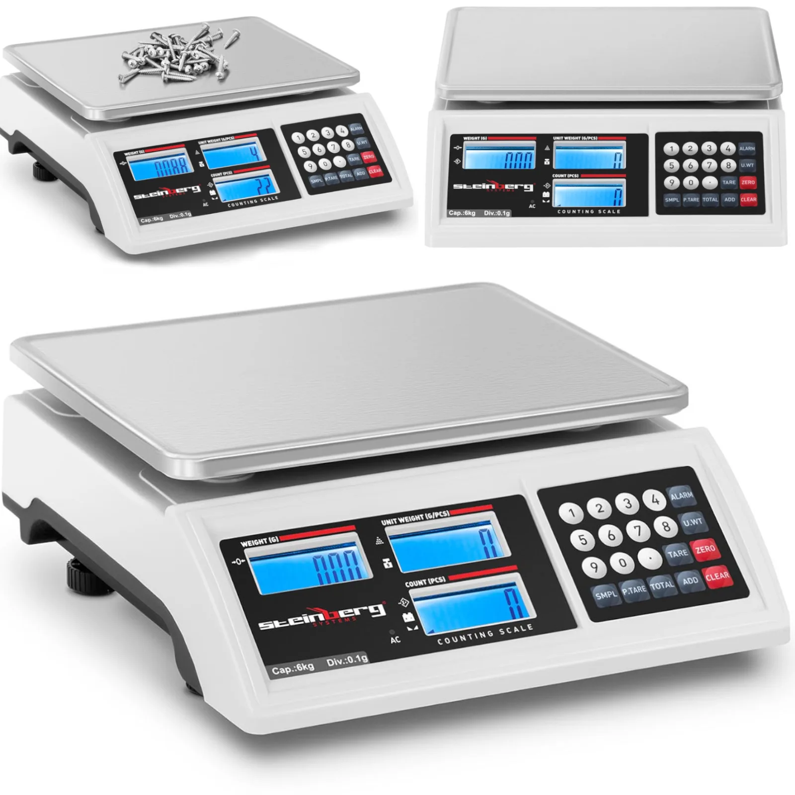 LCD RS232 kereskedelmi mérleg, 6000 g / 0,1 g