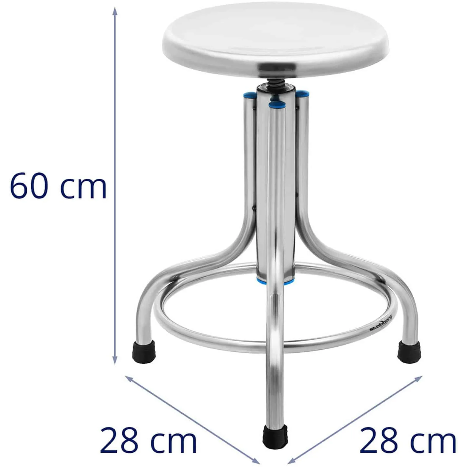 Scaun de laborator/atelier din oțel inoxidabil, 45–60 cm, până la 150 kg 5