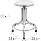 Rozsdamentes acél laboratóriumi/műhelyi szék, 45–60 cm, max. 150 kg 5