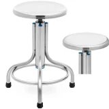 Rozsdamentes acél laboratóriumi/műhelyi szék, 45–60 cm, max. 150 kg