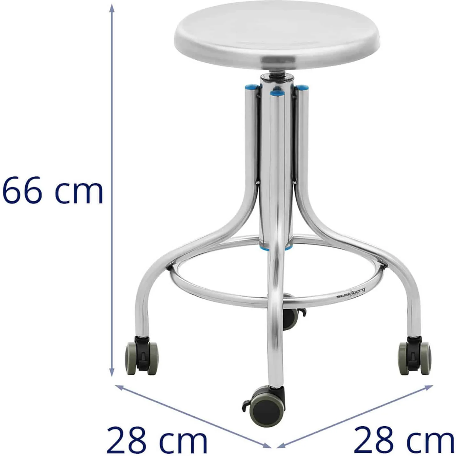 Laboratórna a dielenská stolička z nehrdzavejúcej ocele, 45–60 cm, nosnosť do 100 kg 5
