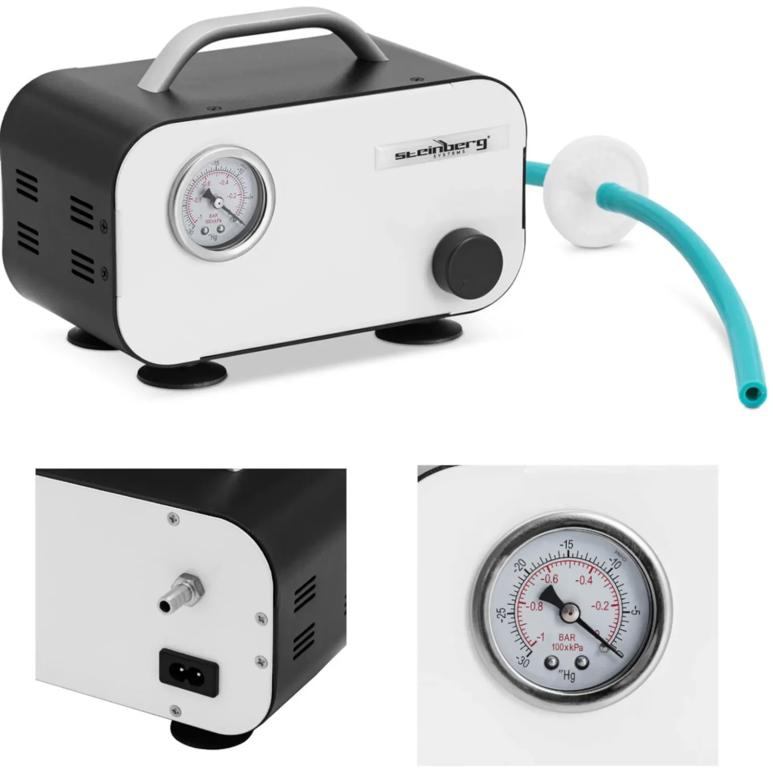 Bezolejová laboratórna výveva s manometrom, 15 l/min, 30 W Bezolejová laboratórna výveva s manometrom, 15 l/min, 30 W