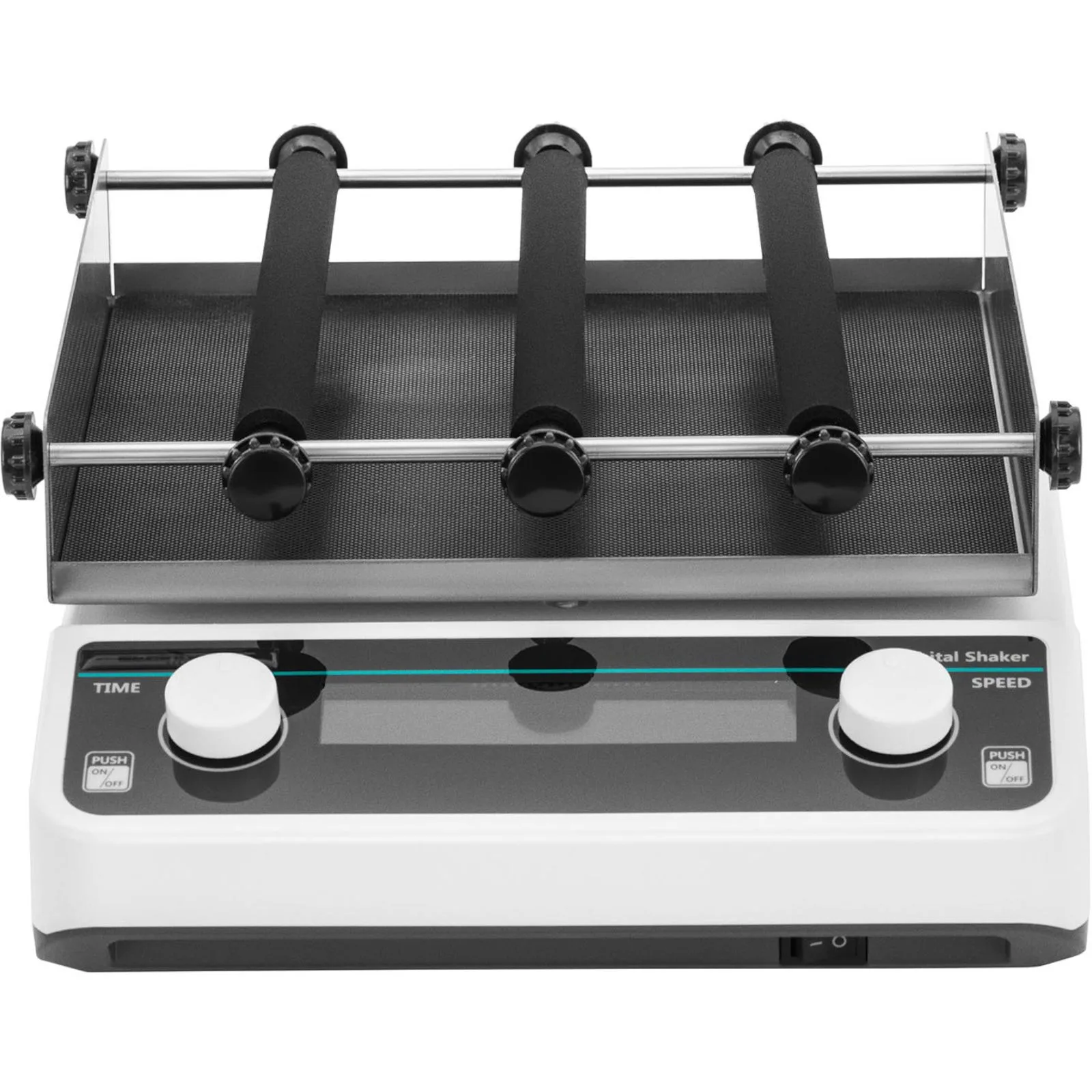Laboratóriumi orbitális rázógép, 40–200 fordulat/perc, 3 görgő 4