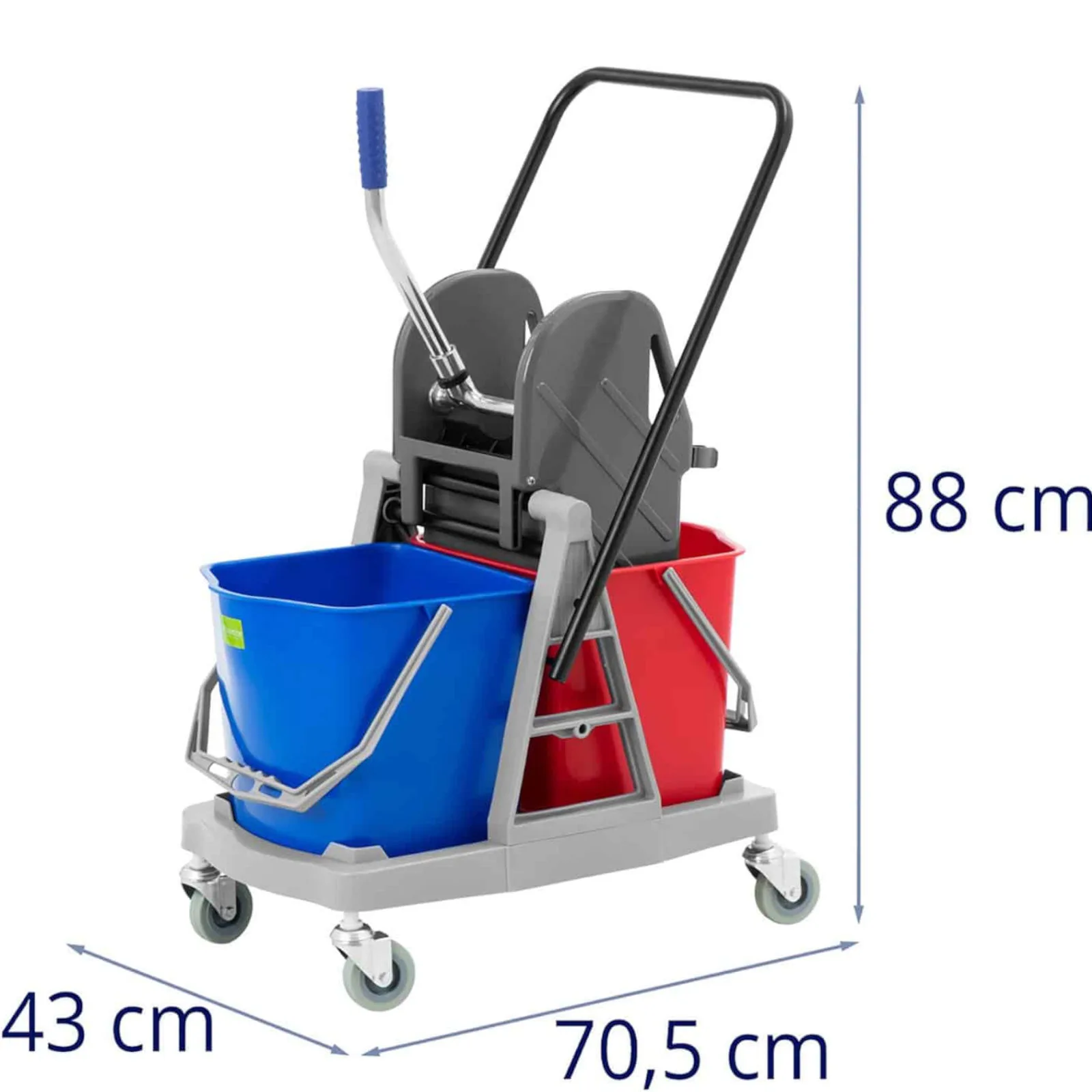 Vozík na čistenie podláh s 2 vedrami a žmýkačkou, 2x 17 l 7