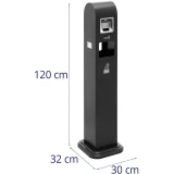 Scrumieră de podea cu coș de gunoi de 10,8 L - gri închis 5