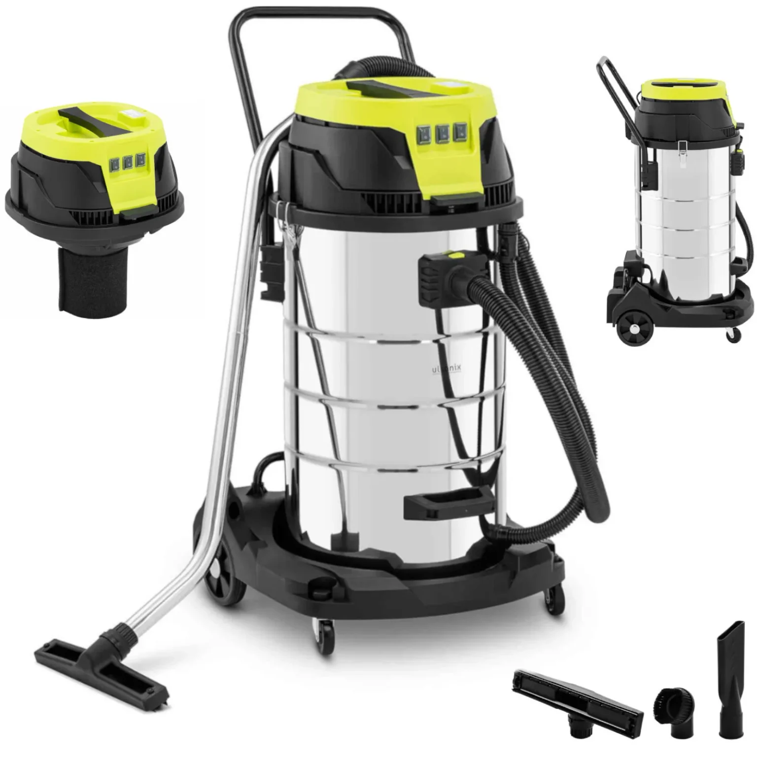 Aspirator industrial umed/uscat de 3000 W și 100 L