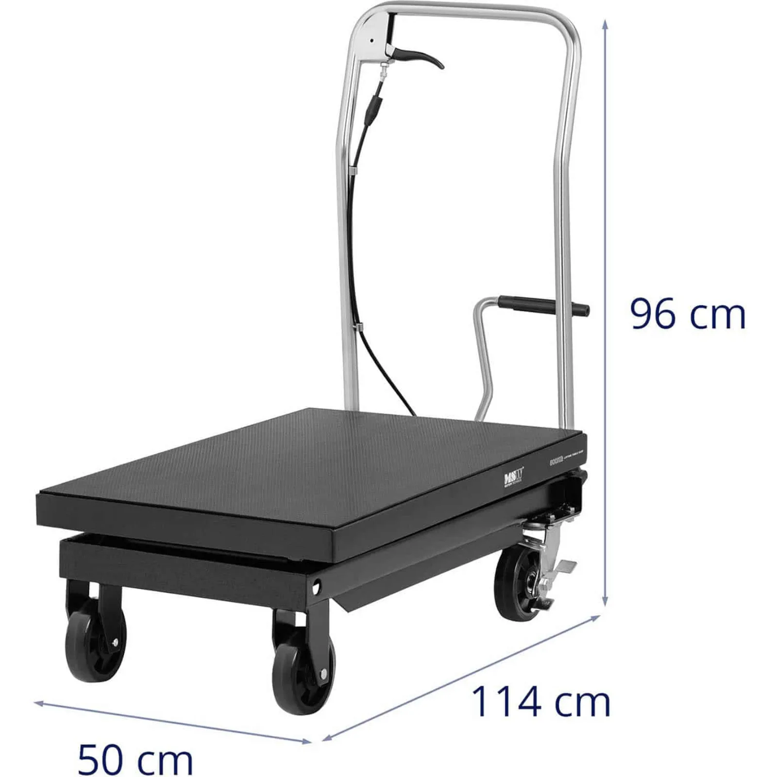 Cărucior cu masă cu platformă elevatoare tip foarfecă pentru transport și ridicare, 815 x 500 mm, 500 kg 9