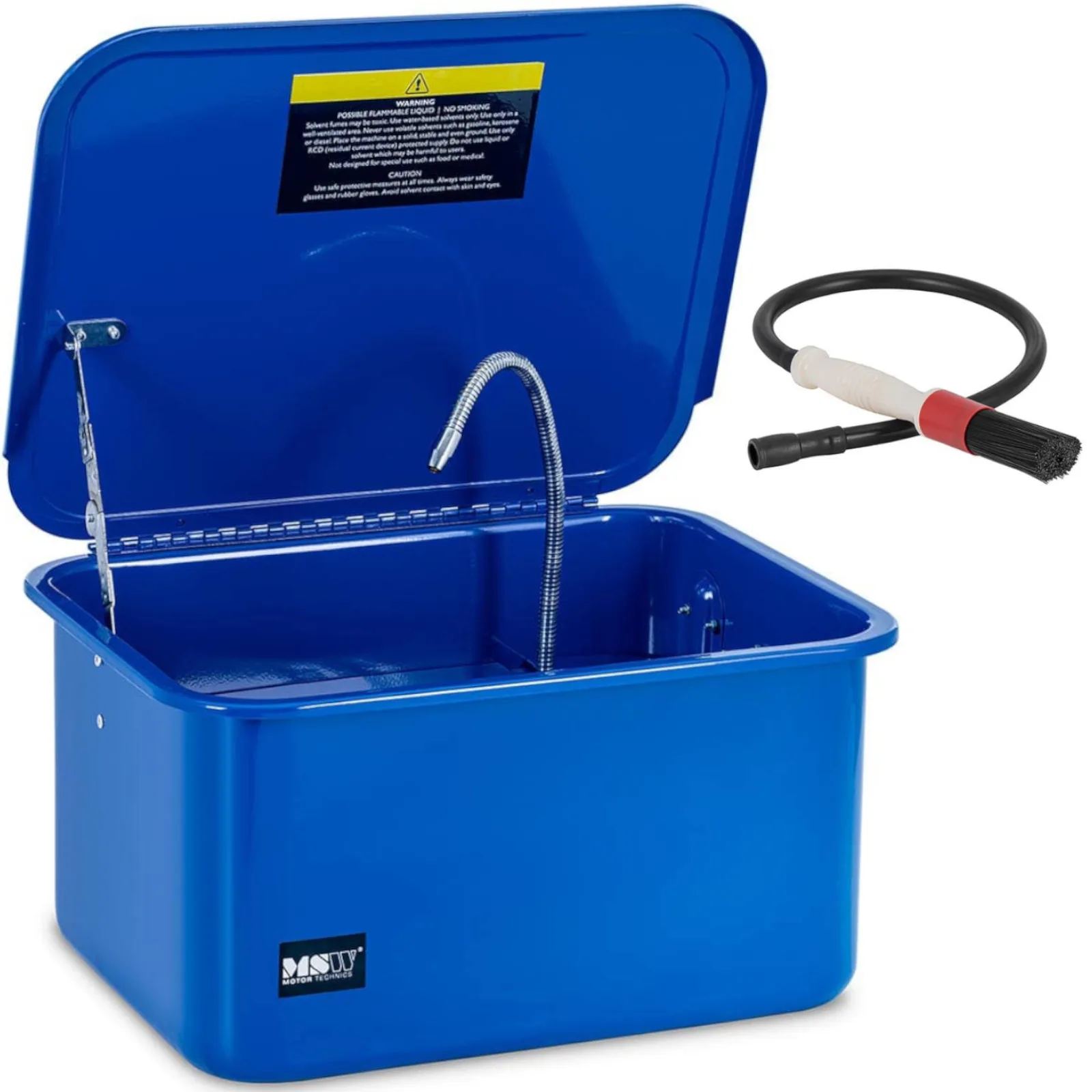 Műhelyi mosó gép autóipari szerszámokhoz, kefével, 20 l, 3,3 l/perc