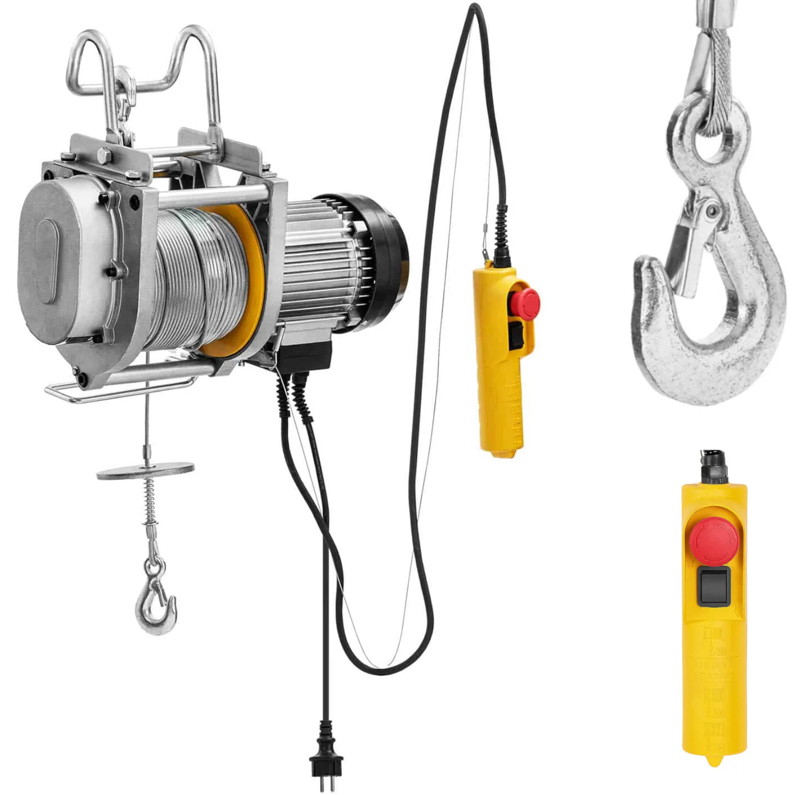1300 W-os elektromos kötélcsörlő, 60 m, 250 kg