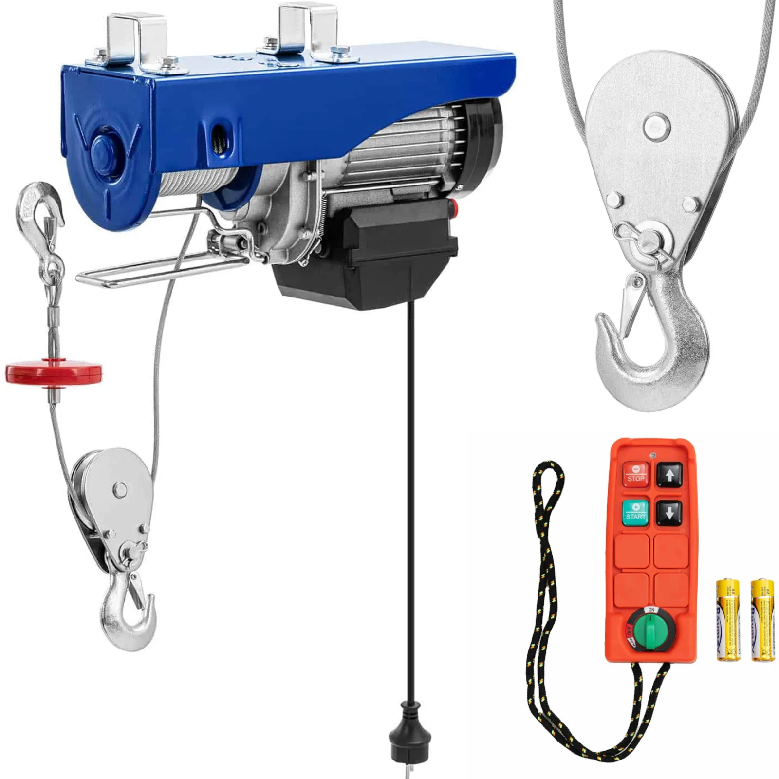 Elektromos kötélcsörlő 1350 W 12 m 400 kg