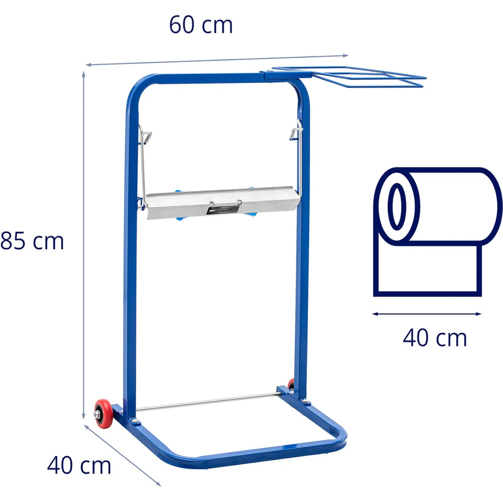 Stalak za industrijske rolne za čišćenje s držačem vrećice, širina 40 cm, promjer 50 cm, do 10 kg 6