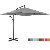 Umbrelă de grădină pătrată pe tijă, 250 x 250 cm, gri închis 2