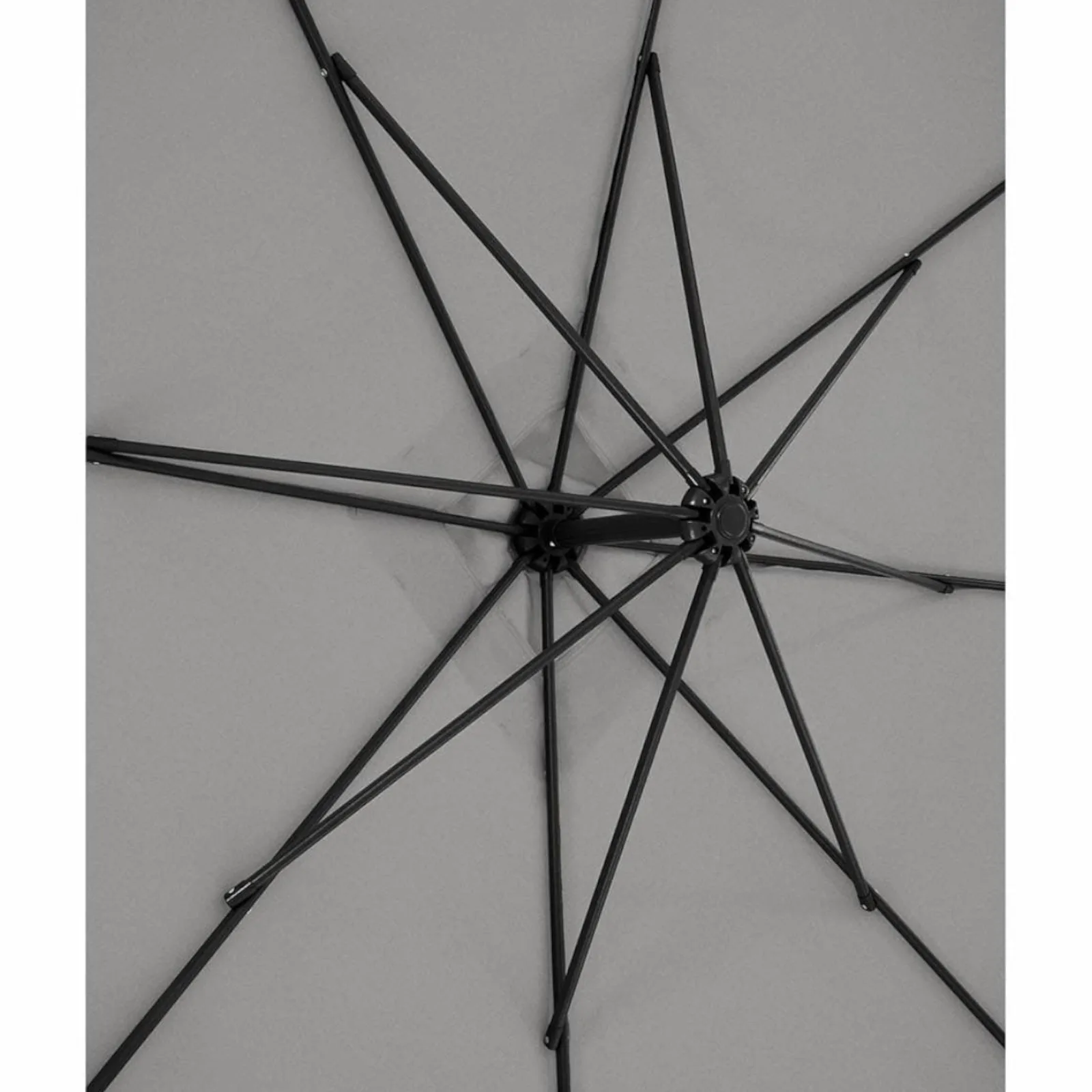 Square garden umbrella on a pole, 250 x 250 cm, dark gray 9