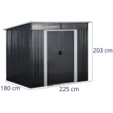 Metalna vrtna sjenica za alate 225 x 180 x 203 cm 5