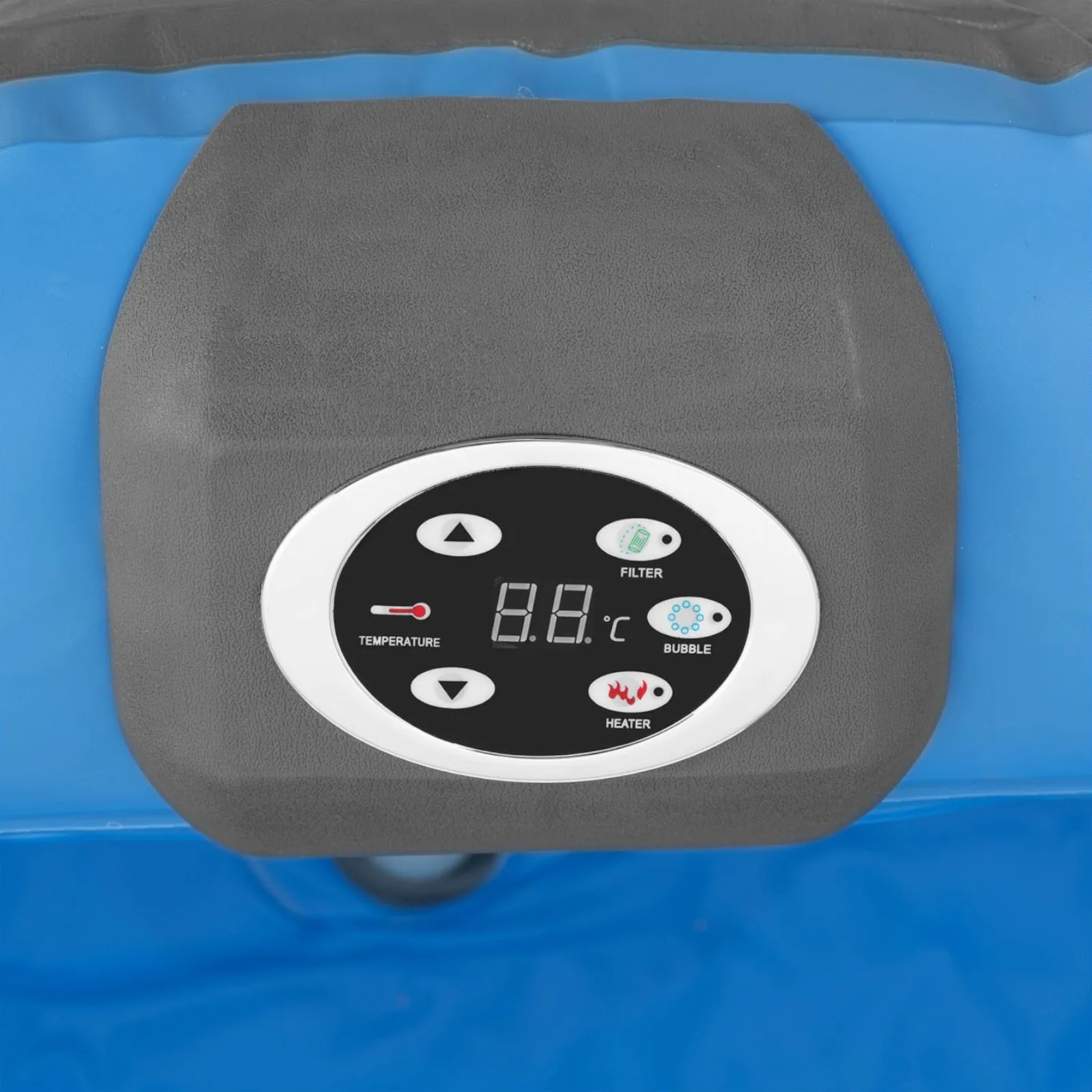 Jacuzzi gonflabil de grădină cu 100 de jeturi de masaj, pentru 2 persoane, 550 L, albastru-gri 4