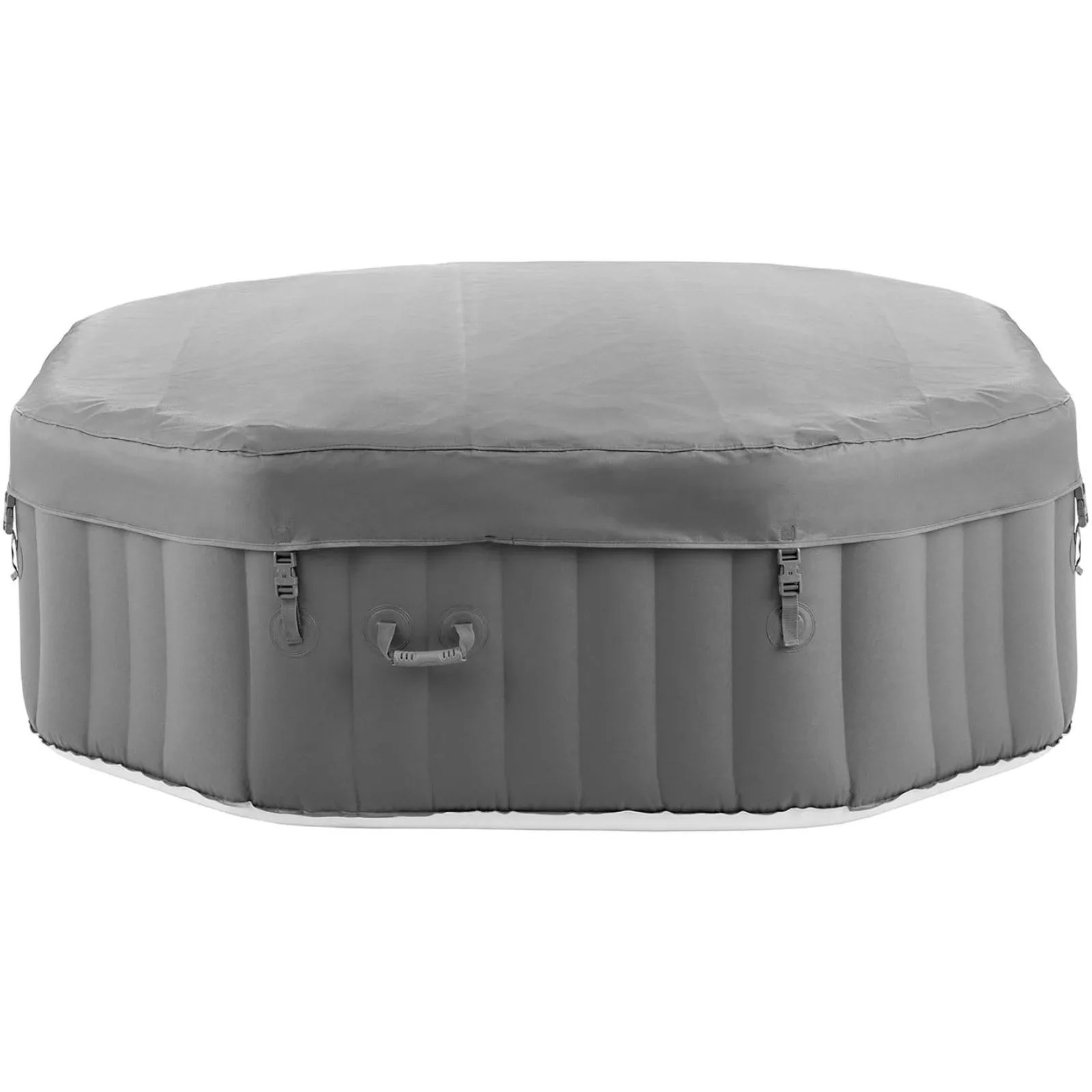 Inflatable garden hot tub with 130 massage jets, 6-person capacity, 910 L, gray and white 3