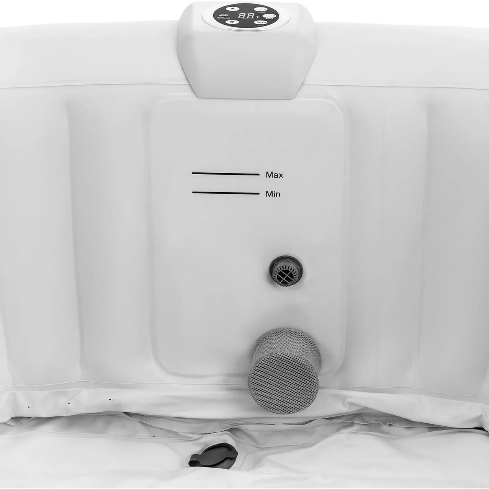 Inflatable garden hot tub with 130 massage jets, 6-person capacity, 910 L, gray and white 5