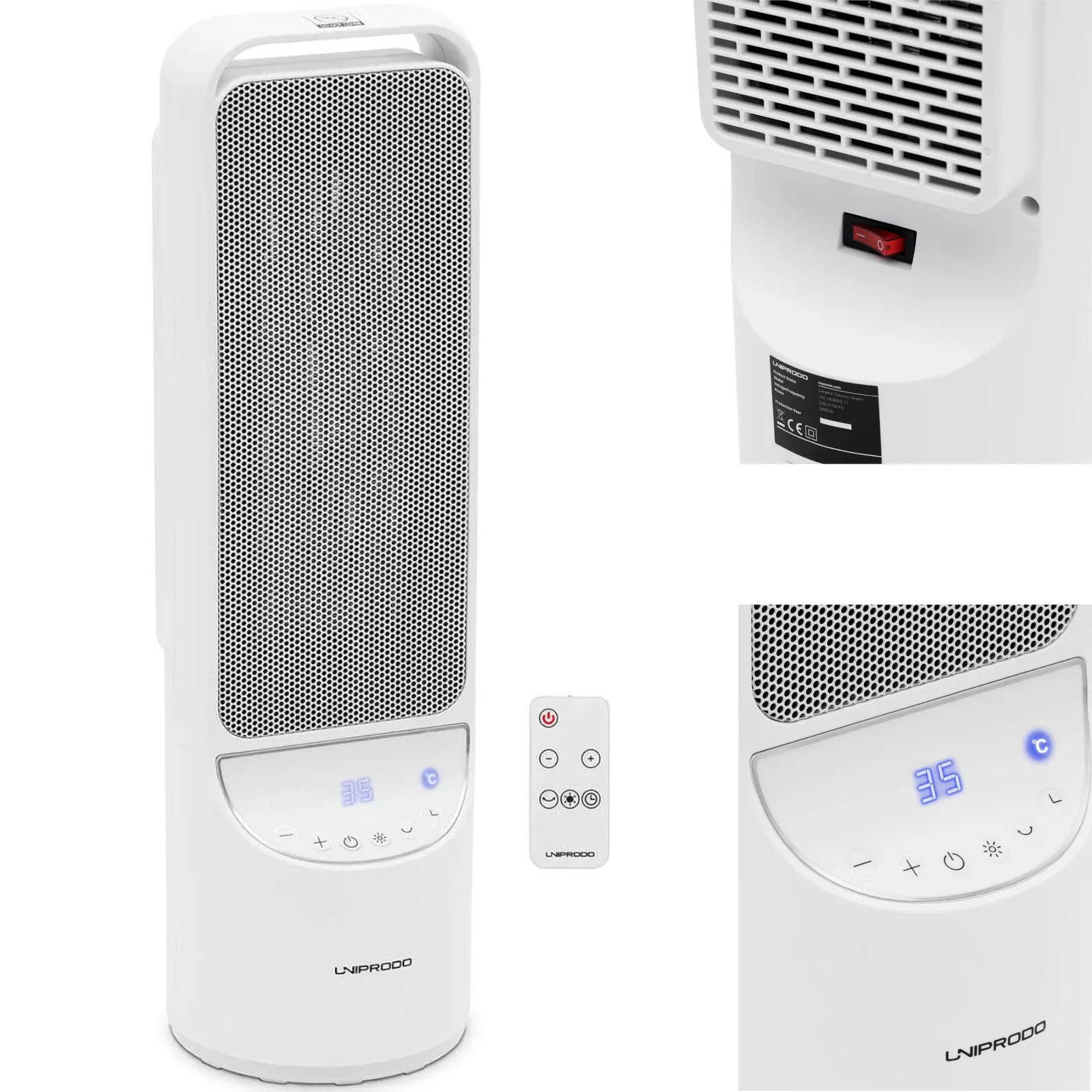 1200/2000 W-os elektromos oszlopfűtő távirányítóval